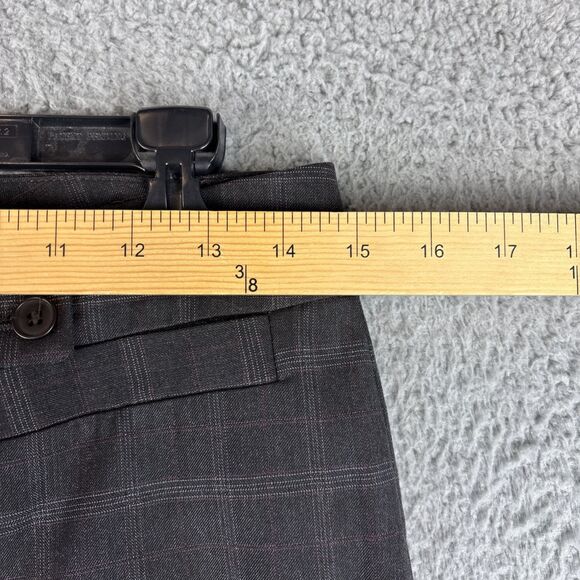 Focus 2000 Pants Women's 6P Petite Plaid Gray Straight Leg Career Workwear - Picture 4 of 12
